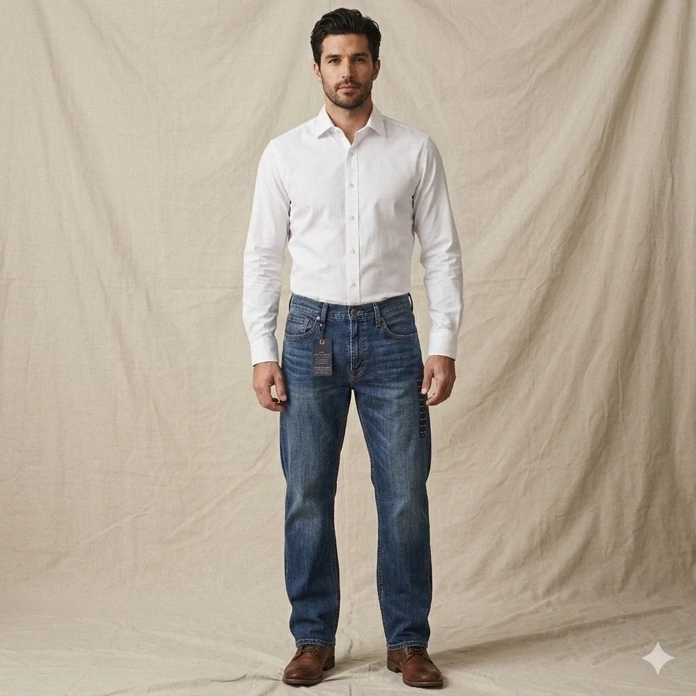 Lucky Brand 181 Relaxed Straight Mens Jeans Blue Denim 34x30 NWT